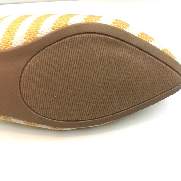 Last Pair Yellow Striped Mules Awning Stripe Flats - Picture 4 of 8